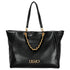 Borsa nera grande in ecopelle hardware dorato
