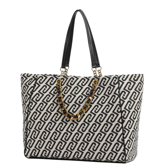 Borsa bianca e nera monogram all over