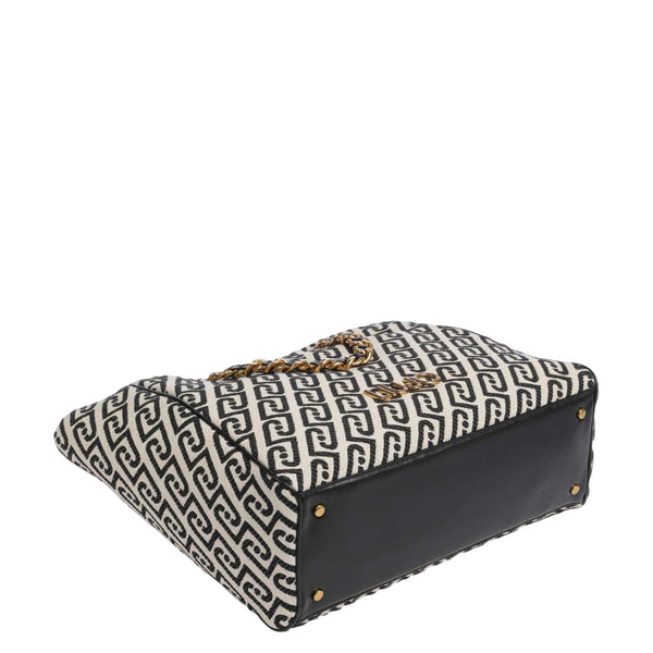 Borsa bianca e nera monogram all over