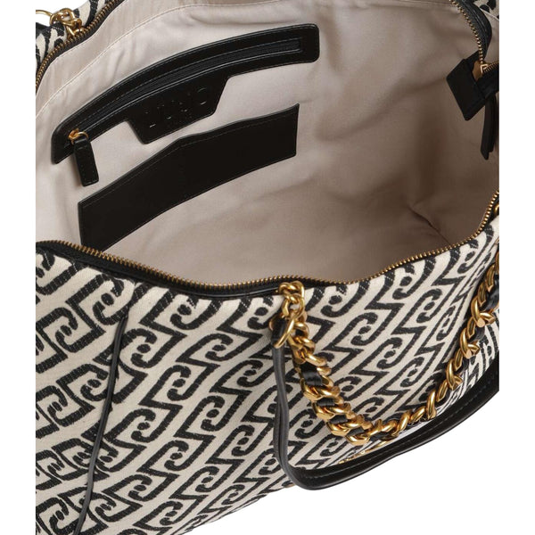 Borsa bianca e nera monogram all over