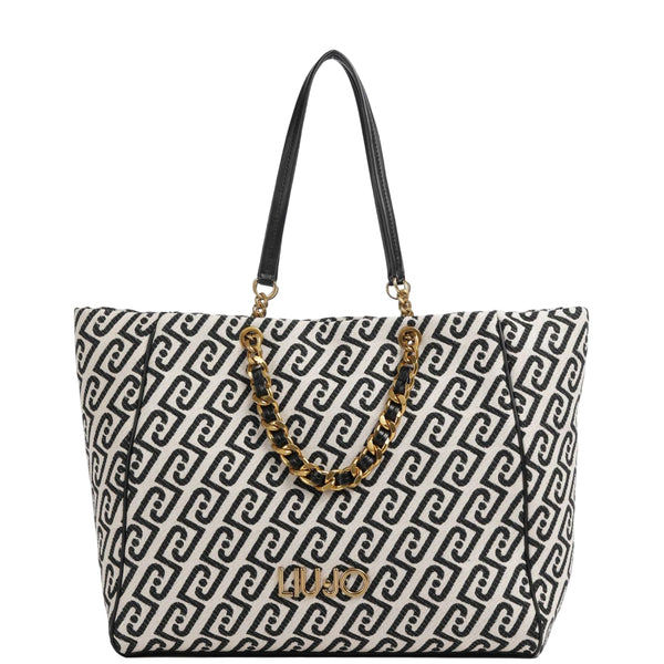 Borsa bianca e nera monogram all over