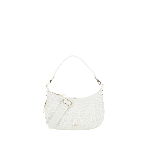 Borsa a spalla bianca con tracolla regolabile