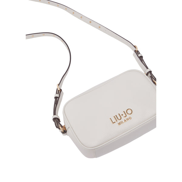 Borsa da Donna piccola a tracolla con borchie Panna dettaglio