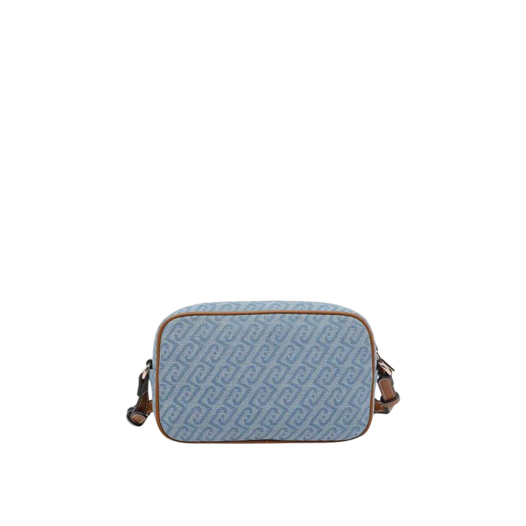 Tracolla blu polvere con zip 