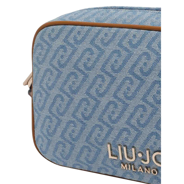 Tracolla blu polvere con zip 