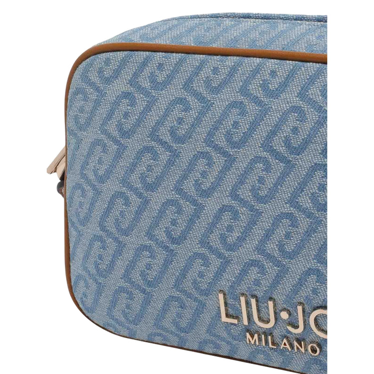 Tracolla blu polvere con zip 