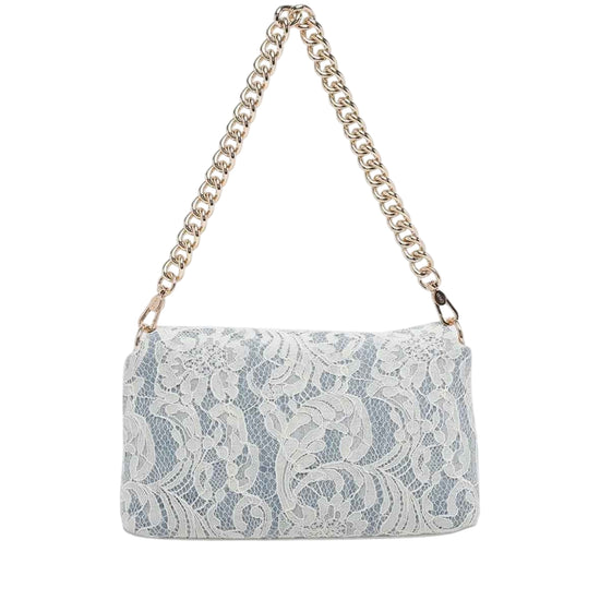 Borsa a tracolla con rivestimento in pizzo