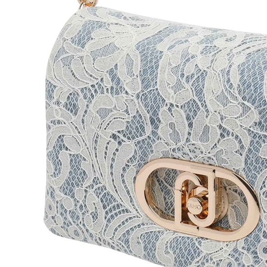 Borsa a tracolla con rivestimento in pizzo