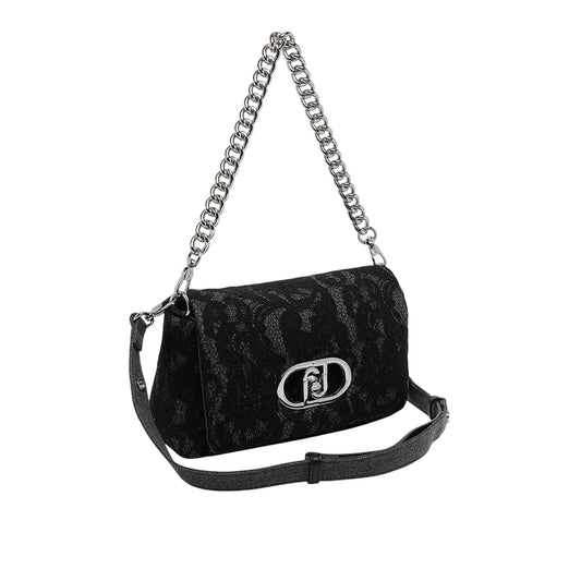Borsa con pizzo floreale nero