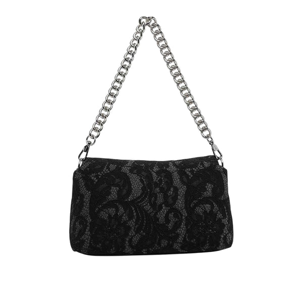 Borsa con pizzo floreale nero