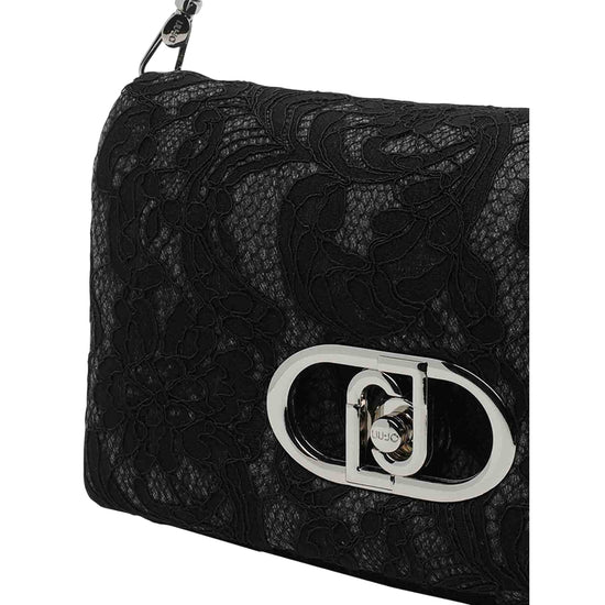 Borsa con pizzo floreale nero