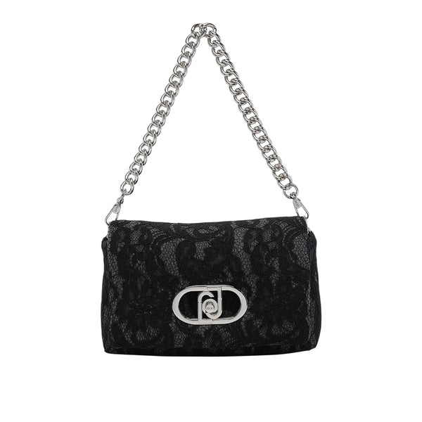 Borsa con pizzo floreale nero