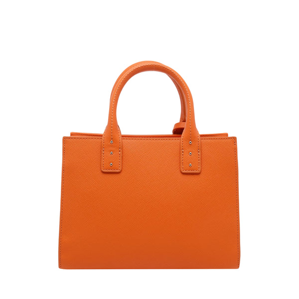 Borsa a mano arancione con tracolla 
