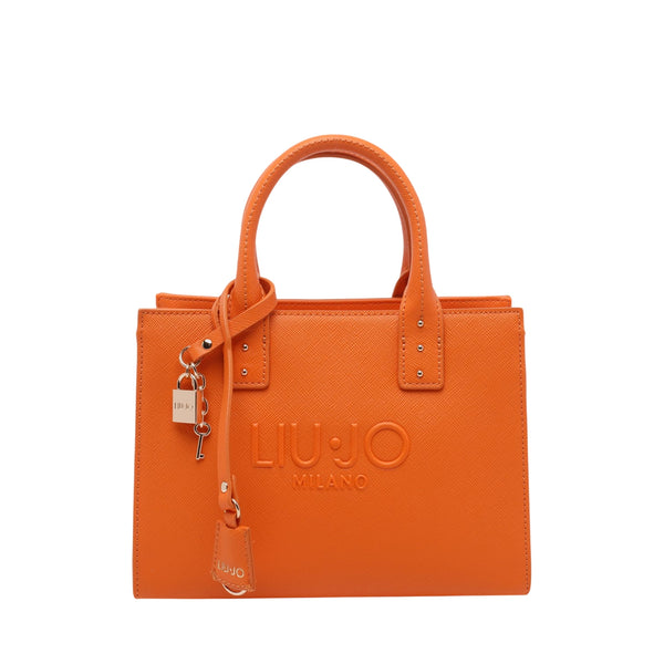 Borsa a mano arancione con tracolla 