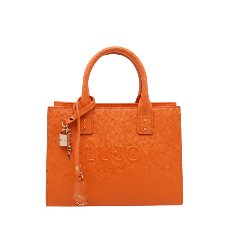 Borsa a mano arancione con tracolla 