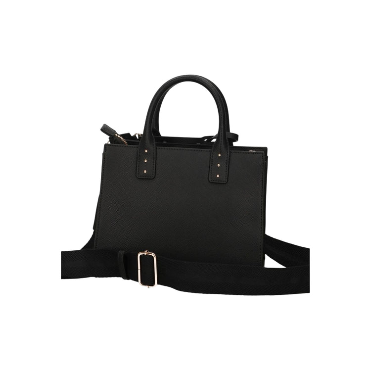 Borsa in ecopelle nera con tracolla 