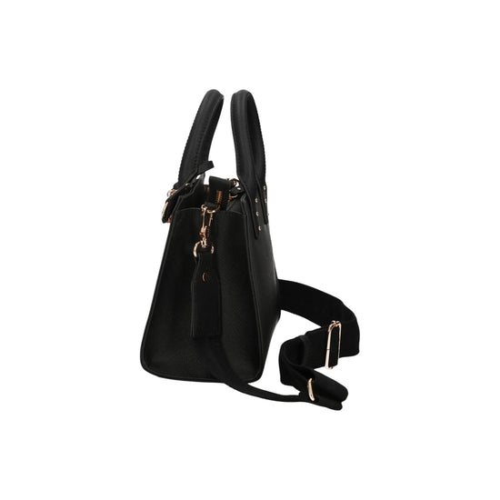 Borsa in ecopelle nera con tracolla 