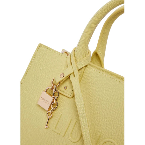 Borsa a mano con tracolla rimovibile gialla