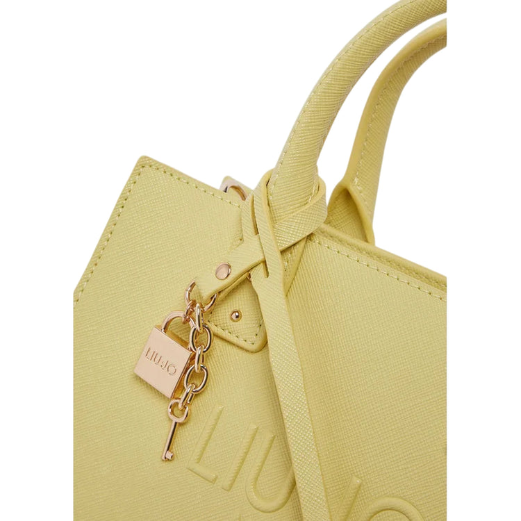 Borsa a mano con tracolla rimovibile gialla