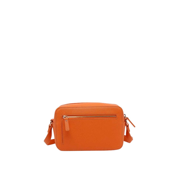 Borsa a tracolla arancione con logo tono su tono