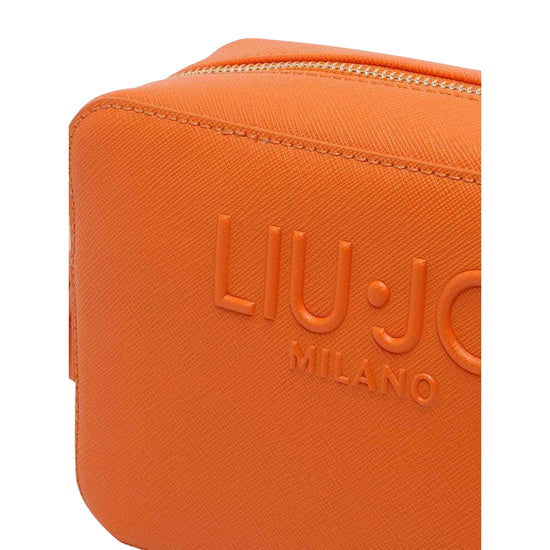 Borsa a tracolla arancione con logo tono su tono