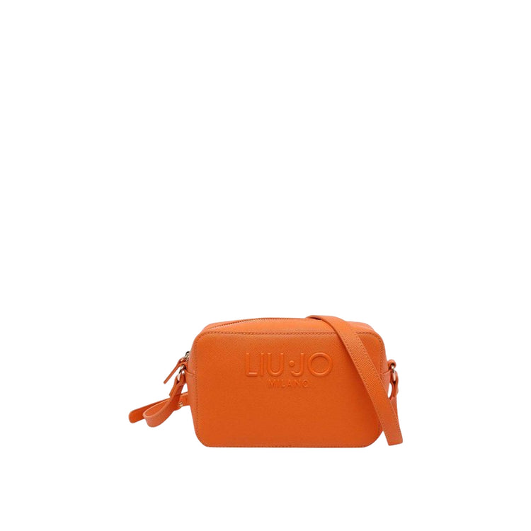 Borsa a tracolla arancione con logo tono su tono