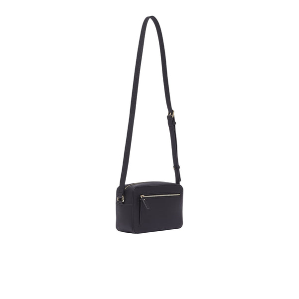 Borsa Donna Nera stampa saffiano, con logo in rilievo 