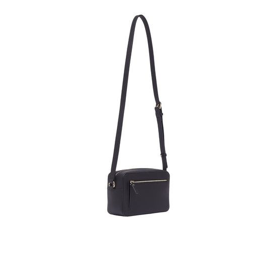 Borsa Donna Nera stampa saffiano, con logo in rilievo 