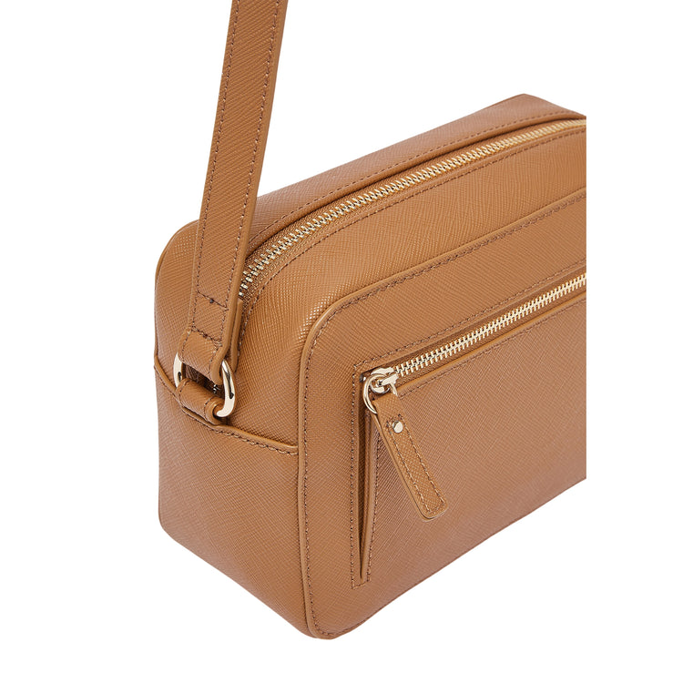 Borsa a tracolla cuoio in pelle saffiano 