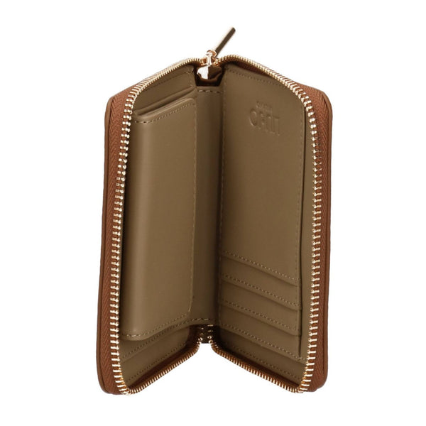 Portafoglio Donna compatto, effetto bottalato, con logo in metallo