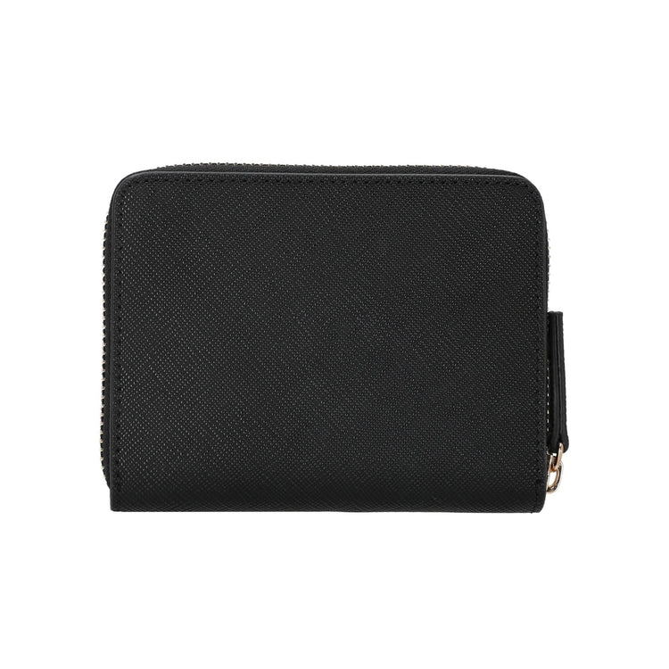 Portafoglio Donna in ecopelle Nera, con logo in rilievo e tasca interna per monete