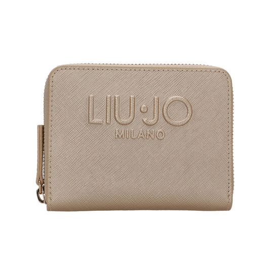 Portafoglio Donna Oro con logo in rilievo e tasca interna per monete 