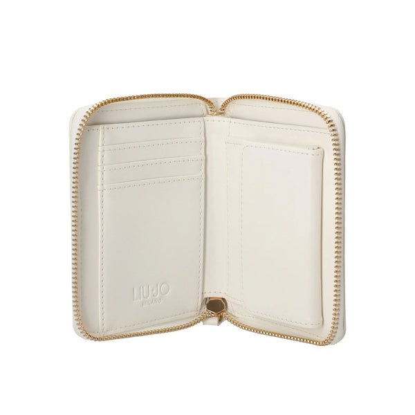 Portafoglio Donna in ecopelle Bianca, con logo in rilievo e tasca interna per monete