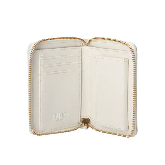 Portafoglio Donna in ecopelle Bianca, con logo in rilievo e tasca interna per monete