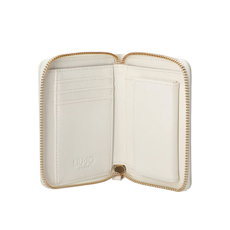 Portafoglio Donna in ecopelle Bianca, con logo in rilievo e tasca interna per monete