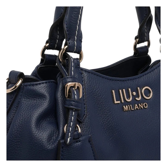 Borsa a mano blu in ecopelle 