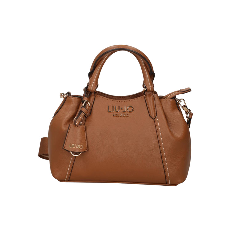 Borsa Donna Cuoio, due manici a mano e logo frontale