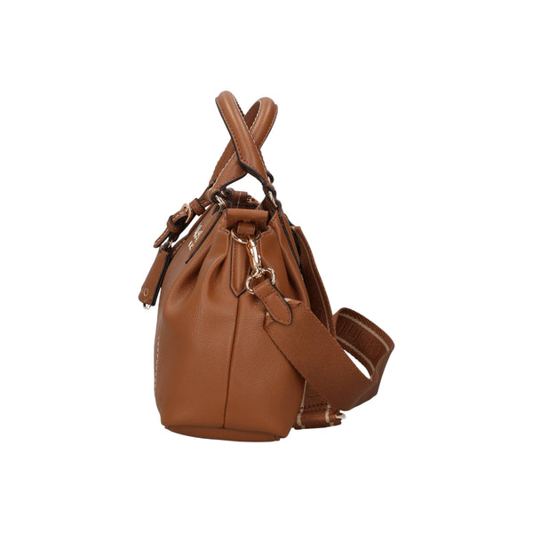 Borsa Donna Cuoio, due manici a mano e logo frontale