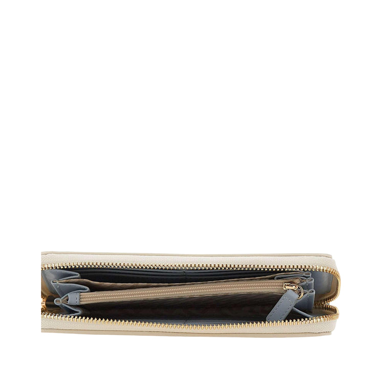 Portafoglio panna con dettagli in oro 