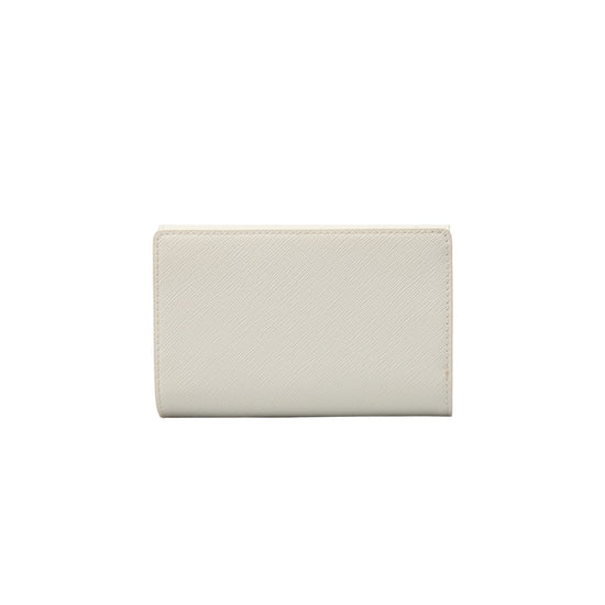 Portafoglio Donna Bianco, in simpelle con patta