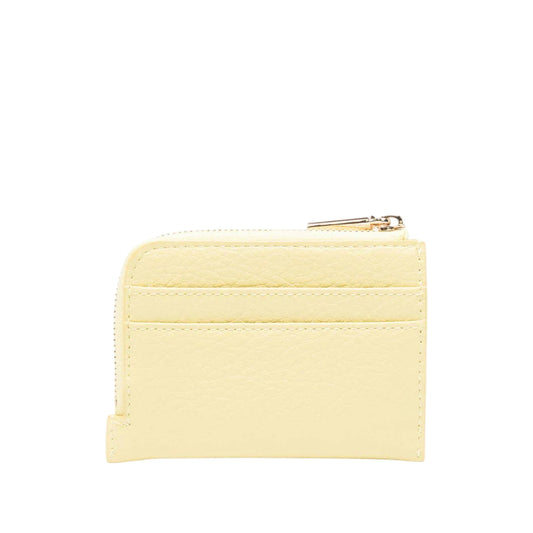 Portacarte giallo pastello con zip