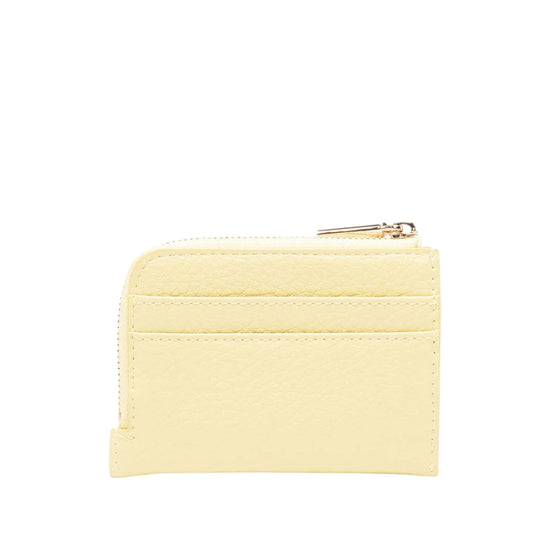 Portacarte giallo pastello con zip