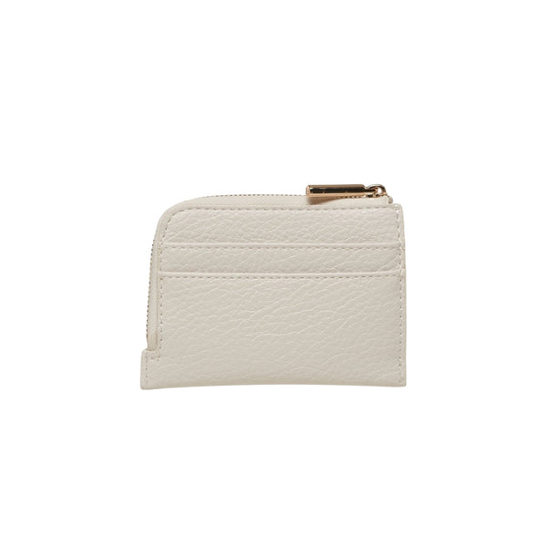 Portafoglio Crema con Zip Martellato