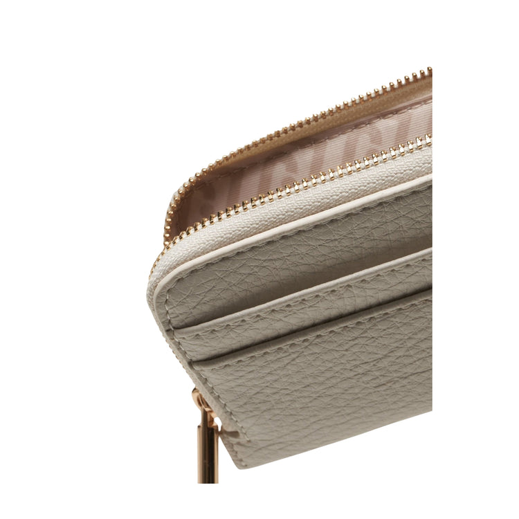 Portafoglio Crema con Zip Martellato