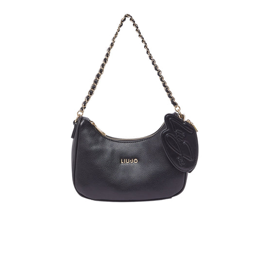 Borsa hobo piccola Donna con portamonete Nero