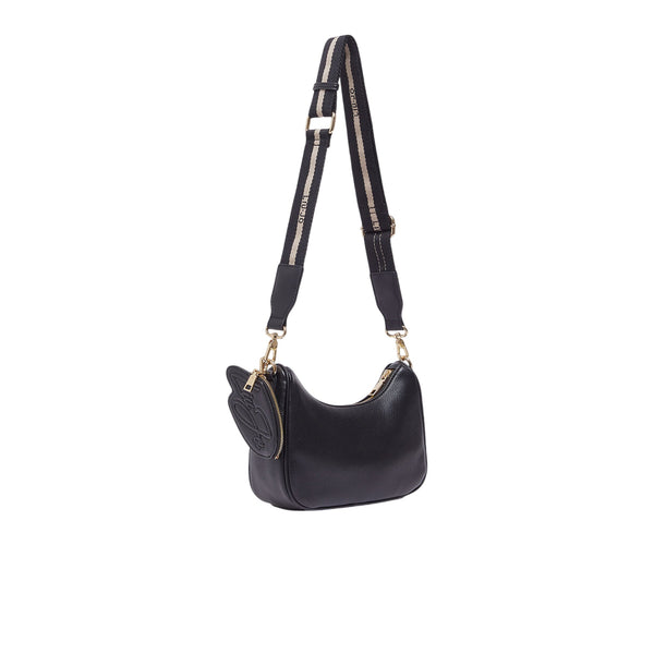 Borsa hobo piccola Donna con portamonete Nero retro