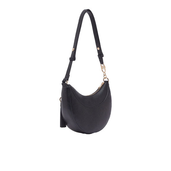 Borsa hobo Donna media con charm Nero retro