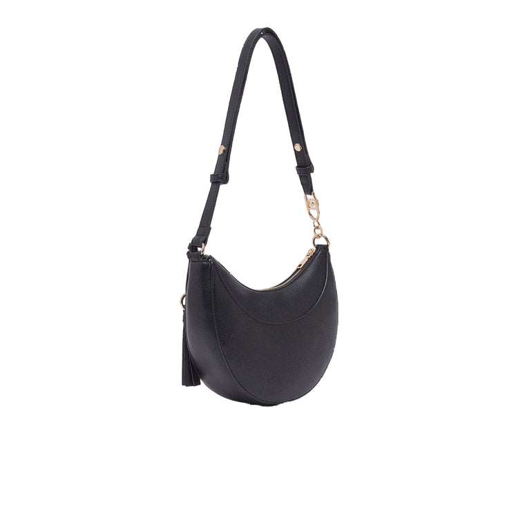 Borsa hobo Donna media con charm Nero retro