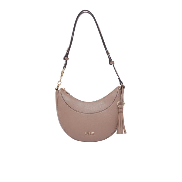 Borsa Donna Beige, in similpelle, a mezzaluna 