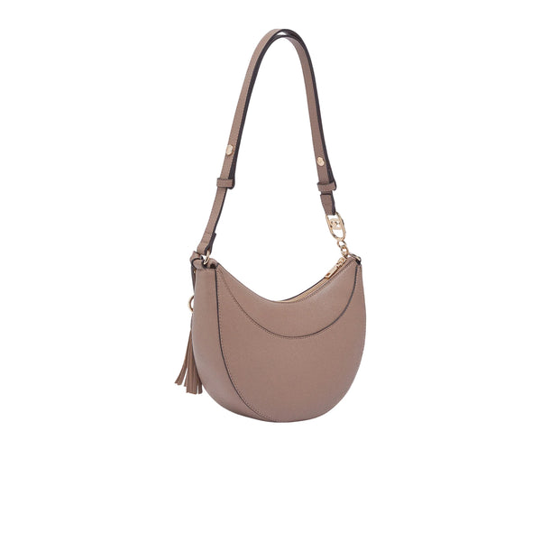 Borsa Donna Beige, in similpelle, a mezzaluna 
